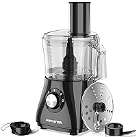 Anthter 600W Professional Food Processor - 7 Cups, Reversible Discs, Blades for Chopping, Slicing, Purees & Dough
