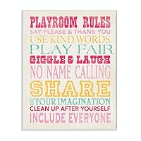 Stupell Home Décor Playroom Rules Typography in Pinks, Yellow and Blue Canvas Wall Art, 16 x 20, Multi-Color