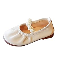 Girls Furry Slippers Toddler Pearl Girl Dress Shoes Girl Ballet Flats Party School Softball Slides Youth Girls