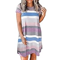Women's Cocktail Party t-Shirt Dress Ruched Fall Short Sleeve Above Knee Smocked t-Shirt Dresses for Women 2023
