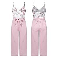 YiZYiF Toddler Girls Spaghetti Strap Loose Romper Sleeveless Jumpsuit Straight Wide Leg Pants Casual Overalls Playsuits