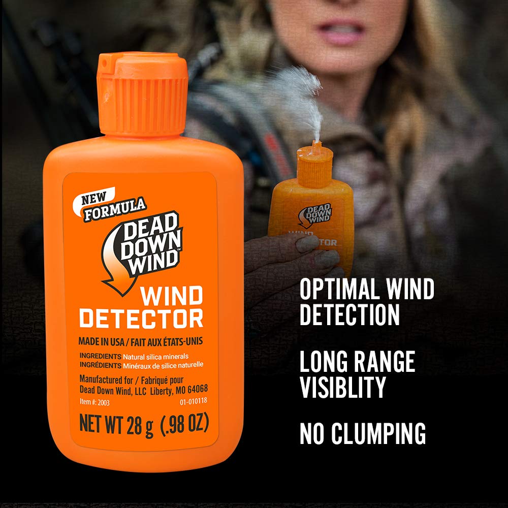 Dead Down Wind Hunting Wind Detector | Odorless Wind Direction Indicator, Longer Range Visibility, Detects Subtle Breezes, No Clumping, Mess Free Formula | Secure Squeeze Bottle | .98 Oz Orange One Size