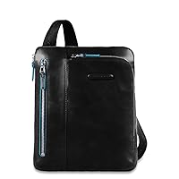 Piquadro iPad Shoulder Bag with Pocket for MP3 Player, Black