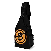 Bitcoin Logo Chest Bag for Men Small Sling Bag Backpack Crossbody Travel Hiking Daypack