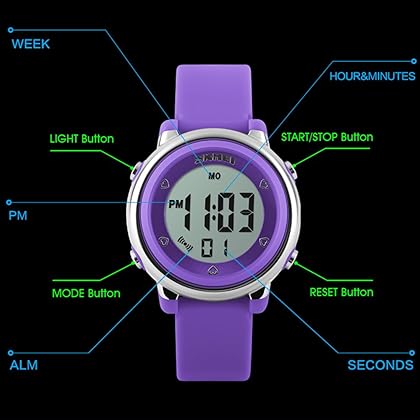USWAT Kid Watch Multi Function 50M Waterproof Sport LED Alarm Stopwatch Digital Child Wristwatch for Boy Girl