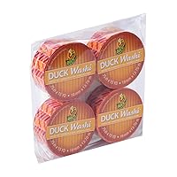 Duck Washi Tape for Crafting and Decorating, Berry Herringbone, 0.75 in. X 15 yd, 4 Rolls