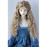 JD119 8-9inch 21-23CM Long Curly Princess Doll Wigs 1/3 SD Synthetic Mohair BJD Wigs Vinyl Doll Accessories (Brown)