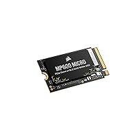 Corsair MP600 Micro 1TB M.2 NVMe PCIe x4 Gen4 2 SSD – M.2 2242 – Up to 5,100MB/sec Sequential Read – High-Density 3D TLC NAND – Compatible with Lenovo Legion Go and Thin PCIe 4.0 Laptops – Black