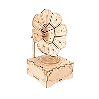 CYAZOO 3D Wooden Puzzle for Adults Music Box-DIY Musical Instrument Gramophone Model Building Kits-Hands Craft for Home and Office Decoration-Best Gifts for Kids/Boys/Girls/Friends