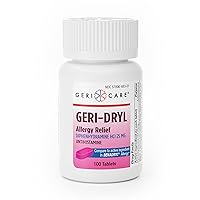 GeriCare Geri-Dryl Diphenhydramine HCl 25mg, Allergy Relief, 100 Count (Pack of 2)