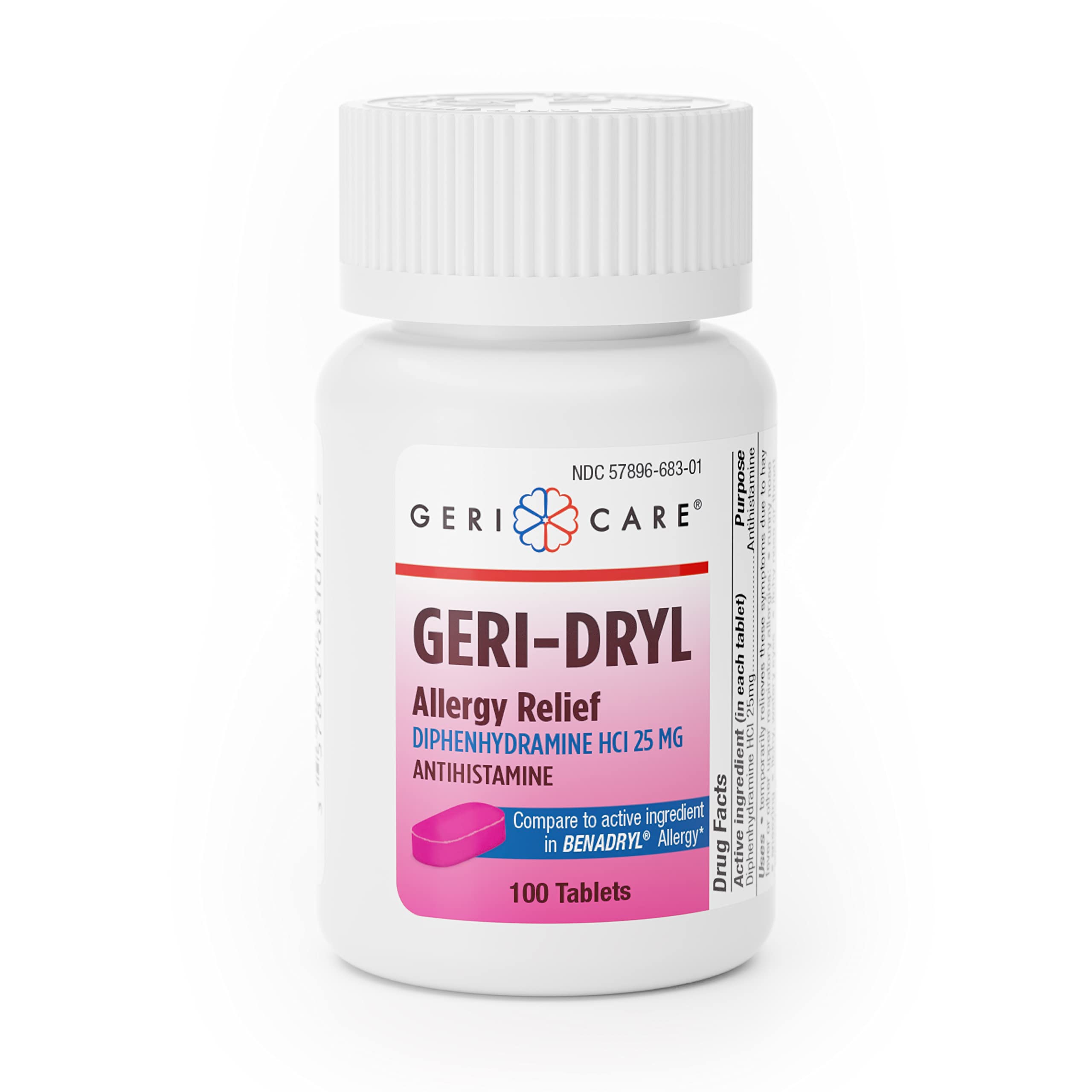 Allergy Relief OTC for Benadryl Ultratabs Diphenhydramine HCL Antihistamine 25mg by Geri-Dryl OTC for Benadryl Ultratabs