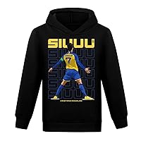 Kids Cristiano Ronaldo Hoodies CR7 Graphic Long Sleeve Sweatshirts-Casual Al-Nassr FC Tops for Youth(7 Colors,2-16 Y)