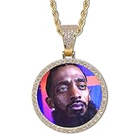 Necklace with Picture Inside 18K Gold Plated Custom Picture Necklace Personalized Photo Necklace Memory Gifts for Men