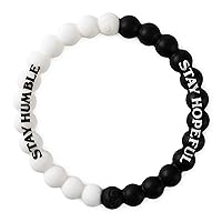Lokai Silicone Beaded Bracelet for Women & Men, Find Your Balance & Stay Hopeful - Silicone Jewelry Fashion Bracelet Slides-On for Comfortable Fit