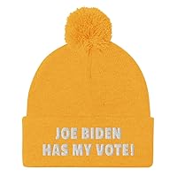 Joe Biden Has My Vote! Hat (Embroidered Pom-Pom Beanie) 2020 Democratic Primary