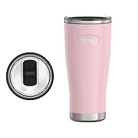 ICON SERIES BY THERMOS Stainless Steel Cold Tumbler with Slide Lock, 24 Ounce, Sunset Pink