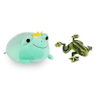 Soft Stuffed Frog Plush Pillow and Realistic Tree Frog Stuffed Animal, Adorable Frog Plushie Toy Gift for Kids Toddlers Children Baby, Cuddly Plush Frog Toys for 3 4 5 6 7 8 9 Years Old Girls Boys