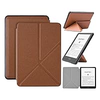 Smart Cover for Kindle Paperwhite 2021, Pu Leather Stand Cover for Kindle Paperwhite 11 6.8Inch Slim Case, Signature Folding Stand E-Reader Cover (Dark Blue),Brown