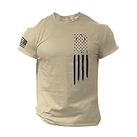 Work Shirts for Men Patriotic Shirts for Men Flag Shirt Fitness Muscle T-Shirt Vintage Graphic Tee Short Sleeve