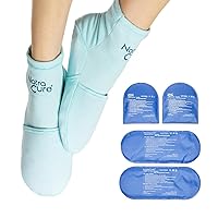 NatraCure Cold Therapy Socks and Extra Gel Packs Bundle - Size: S/M