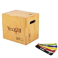 Yes4All 3 in 1 Wooden Plyo Box, Plyometric Box for Home Gym and Outdoor Workouts, Available in 4 Size - 24