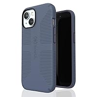 Speck iPhone 15 Case - Built for MagSafe, Drop Protection Grip – for iPhone 15 iPhone 14 & iPhone 13 - Scratch Resistant, Soft Touch, 6.1 Inch Phone Case - CandyShell Grip Mystery Blue/Faded Denim