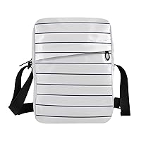 Navy Stripes Messenger Bag for Women Men Crossbody Shoulder Bag Cell Phone Shoulder Bag Man Purse Side Bag with Adjustable Strap for Travel