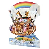 Santoro Greetings Cards Interactive 3D Pop-Up Thank You, Celebrate Everyday, Birthday Card, 6 x 8 Inches, Noah's Ark