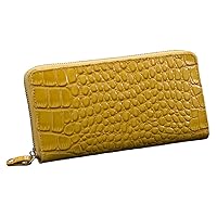 Sanwai Shoji Cowhide Croc Embossed Coin Through Wallet