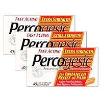 Percogesic Extra Strength Pain Relief | Aspirin Free Dual Action Relief | 40 Coated Caplets (3 Pack)