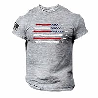 American Flag T Shirt Men July 4th Patriotic USA T-Shirt Men's 4th of July Short Sleeve T-Shirt Independence USA Day T-Shirt