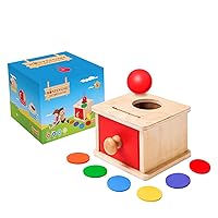 2-in-1 Ball and Coin Drop, Object Permanence Box, Montessori Coin Box, Montessori Toys for 1+ Year Old, Baby Toys 6-12 Months, Baby Gifts