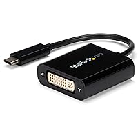 StarTech.com USB C to DVI Adapter - Black - 1920x1200 - USB Type C Video Converter for Your DVI D Display/Monitor/Projector - Upgraded Version is CDP2DVIEC (CDP2DVI)