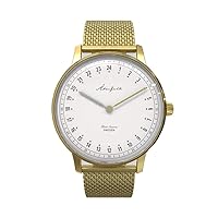 AKERFALK First Season Wrist Watch 24 Hours with Steel Gold White Vintage