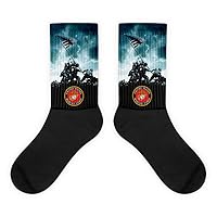 Socks for Gift with Shield Marine Corps Flag & Heroes Cushioned Bottom Extra Comfortable