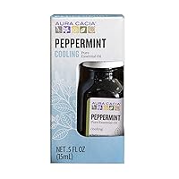 Aura Cacia 100% Pure Peppermint Essential Oil, 100% Pure Therapeutic Grade, 15 ml in Box, Mentha piperita