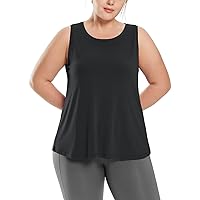 BALEAF Women's Plus Size Workout Tank Tops Loose Fit Sleeveless Athetic Running Exercise Shirts
