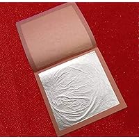 GLC Gold Leaf Silver Leaf, 99.9% Pure Silver Leaf Varakh Foils 100pcs 3 x 5 inch