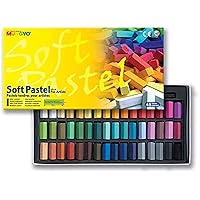 HASHI Non Toxic Long Soft Pastels Set for Professional - Square Chalks  Brilliant Assorted Colors (48 Colors)