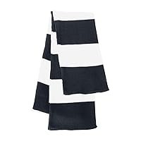 Sportsman Rugby-Striped Knit Scarf One Size Navy/White