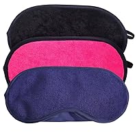 3 Pack Soft Microfiber Terry Cloth Sleep Mask Set Eye Blindfold Cover for Travel,Office Nap,Sleeping,Relieve Stress