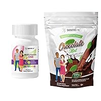 BariatricPal 30-Day Bariatric Vitamin Bundle (Multivitamin ONE 1 per Day! Iron-Free Capsule and Calcium Citrate Soft Chews 500mg with Probiotics - Chocolate Mint)