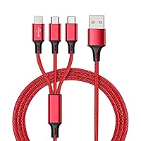 Pro USB 3in1 Multi Cable Compatible with Alcatel One Touch 4012A Data Universal Extra Strength for Fast Quick Charging Speeds! (Red)
