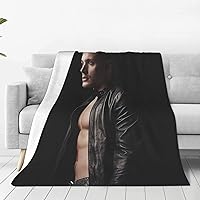 Blanket Jensen Ackles Collage Throw Blanket Warm Cozy Plush Bed Blanket Sofa Bed Couch Decor Gifts for Men Women and Kids 80