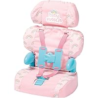 Casdon Baby Huggles Toys - Pink Booster Seat - Car Seat For Dolls with Adjustable Headrest & Buckles - Fits Dolls Sizes Up to 14