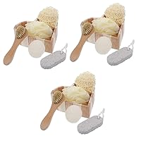 BESTOYARD 3 Sets Bath Set Loofah Body Scrubbers for Use in Shower Brush Cleaner Tool Exfoliating Shower Brush Body Shower Foot Spa Kit Bath Scrubber and Foot File Sisal Miss Gift Box Frosted