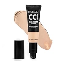 Palladio Full-Coverage Color Correction CC Cream, Oil-Free with Peptides & Vitamin C, Best for Correcting Redness and Uneven Skin Tone, Buildable Foundation Coverage (Fair 10C)