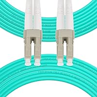 Fibergaga,5m(16ft) OM3 LC to LC Fiber Patch Cable Multimode, Duplex, Length Option: 1M(3ft)-10M(33ft) 50/125μm Fiber Optic Cable