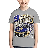 Chase Elliott 9 Shirt for Teen Girl & Boy Printing Short Sleeve Tee Athletic Classic Shirt Crewneck T-Shirt
