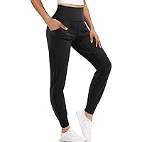 Women’s Jogger Pants High Waisted Sweatpants with Pockets Tapered Casual Lounge Pants Loose Track Cuff Leggings